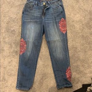 Chico’s patterned jeans, so cute!